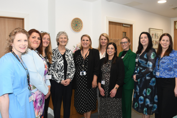From left: Dr Niamh O’Brien, Consultant Paediatrician, CASATS; Dr Irina Ciocoiu, Consultant Paediatrician, CASATS; Sergeant Mary Ann Donoghue, Uachtarán na hÉireann President Catherine Connolly; Ms Cathy Bergin, Clinical Nurse Manager, SATU/CASATS; Detective Garda Linda Cusack; Ms Sinéad Collins, Clinical Nurse Specialist, SATU; Ms Aoife O’Malley, Barnahus West, Manger; Ms Niamh O’Loughlin, Social Work Team Leader, Barnahus West; Ms Catherine Conroy, Clinical Nurse Specialist, SATU/CASATS. 