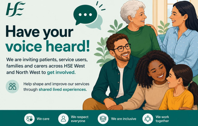 HSE invites patients, service users and carers across HSE West and North West to apply for new engagement opportunities 