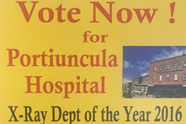 Radiology Department at Portiuncula University Hospital shortlisted for 2016 MEDRAY award - Public can support the Radiology Department by voting online before 14 September