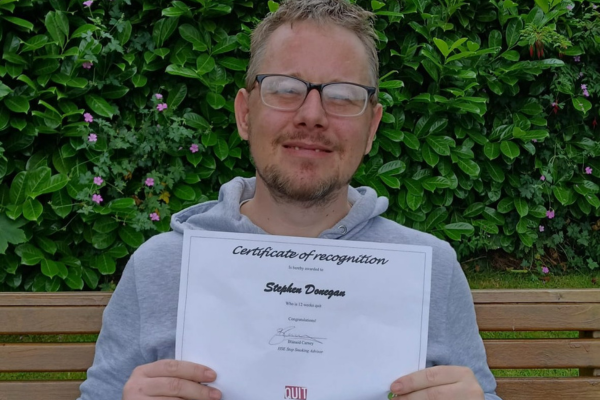 Stephen Donegan from Co Leitrim, pictured with his certificate for now being smoke-free for over a year
