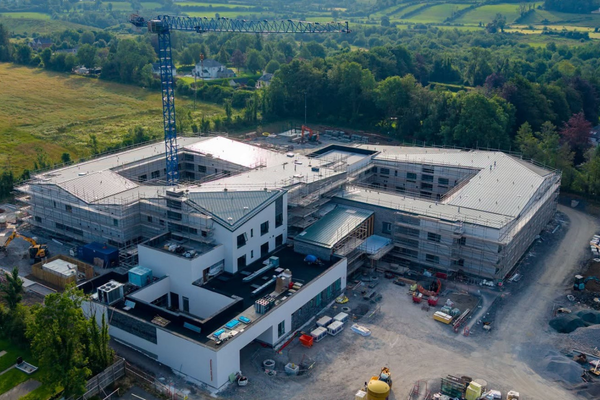 Ariel photo showing the significant progress at the Community Hospital Carrick-on-Shannon.