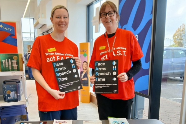 L-R - Laura Farrelly, Candidate Clinical Nurse Specialist for early supported discharge, Stroke Unit Letterkenny University Hospital and Sinead Deery, Senior Speech and Language Therapist at the Acute Stroke Unit at Letterkenny University Hospital at their stroke awareness information stand at Boots Pharmacy in Letterkenny