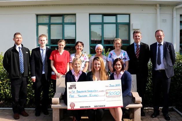 Cheque presentation to paediatric Unit staff UHG from St. Anthony's & Claddagh Credit Union staff